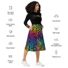 Rainbow Leopard Print Balloon Artist Long Sleeve Dress with Pockets