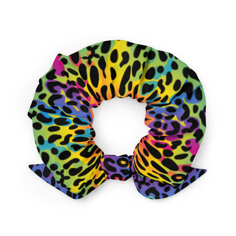 Rainbow Leopard Balloon Dog Scrunchie