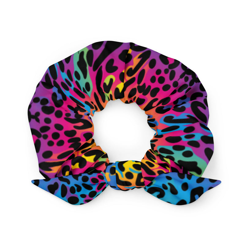 Rainbow Leopard Balloon Dog Scrunchie