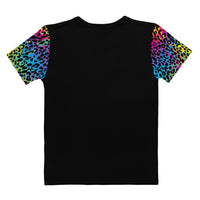 Women's Rainbow Leopard Balloon Artist T-shirt - Athletic Fit