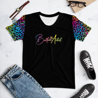 Women's Rainbow Leopard Balloon Artist T-shirt - Athletic Fit