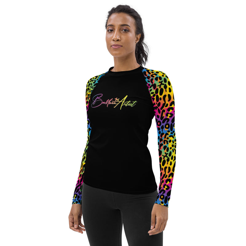 Rainbow Leopard Balloon Artist Long Sleeve Athletic Shirt