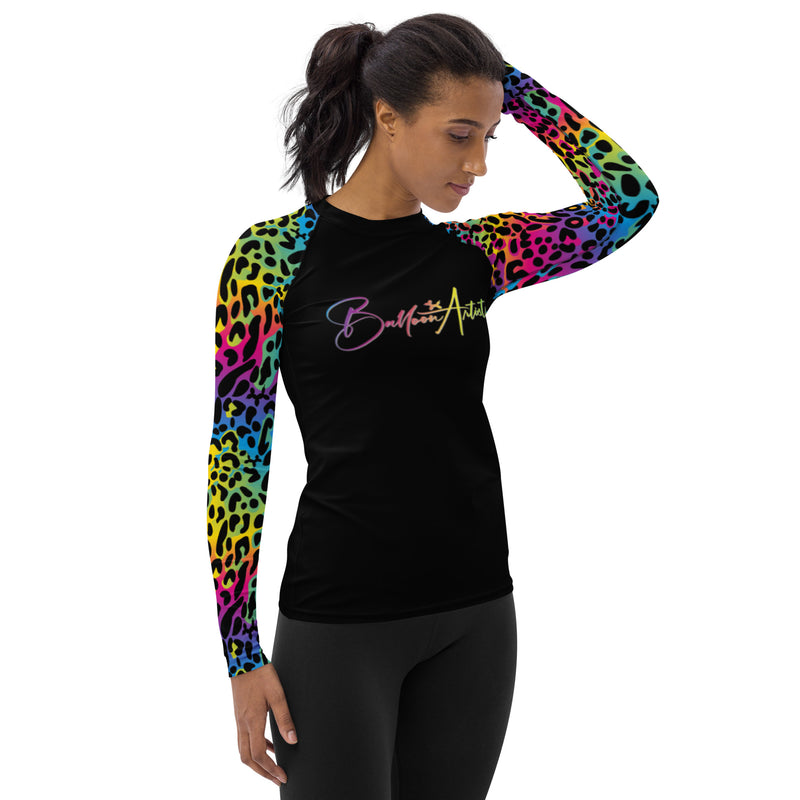 Rainbow Leopard Balloon Artist Long Sleeve Athletic Shirt