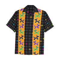Sugar Skull Balloon Dogs Hawaiian Shirt with Chest Pocket