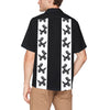 Men's Black & White Hawaiian Shirt with Chest Pocket