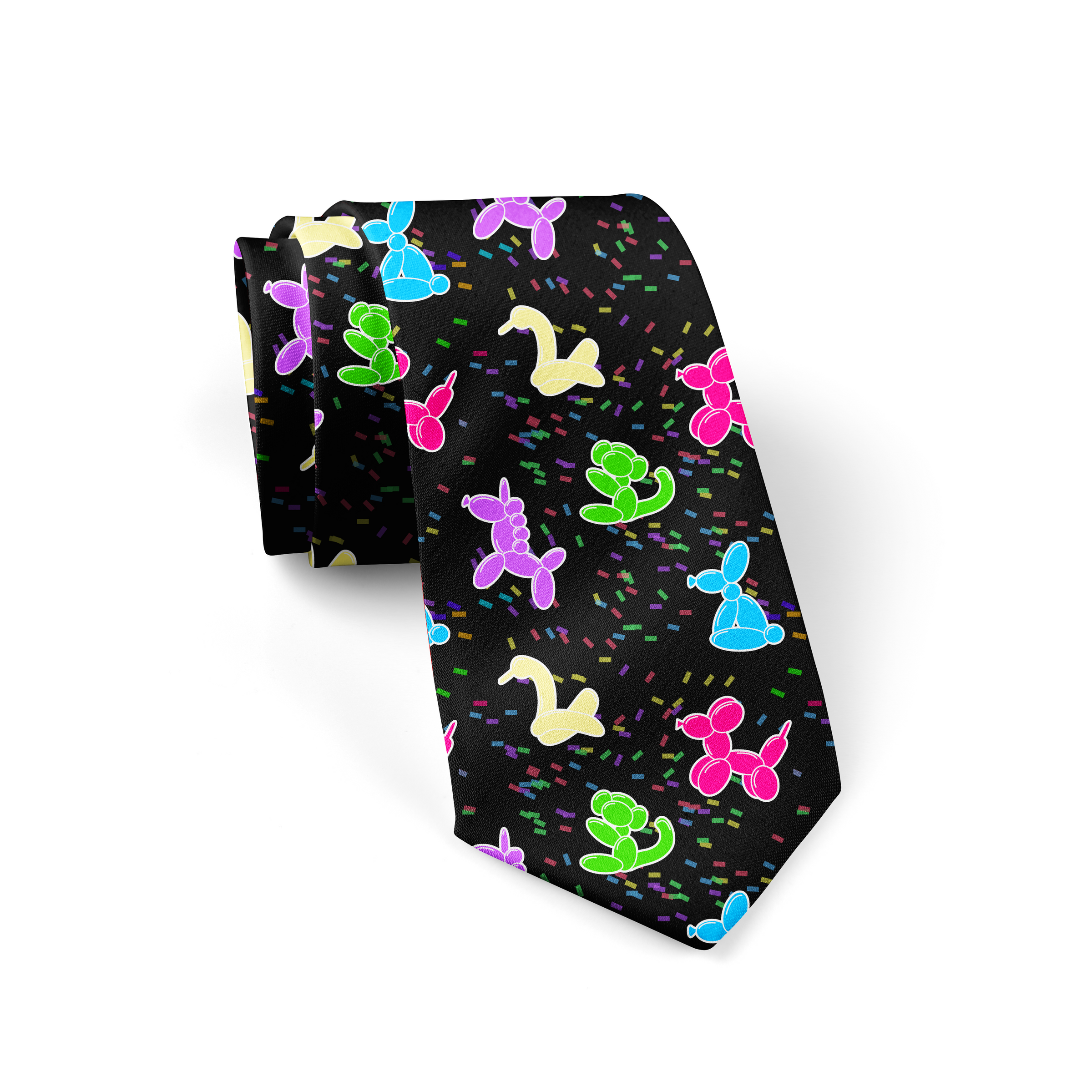 Classic Balloon Animals Black Necktie