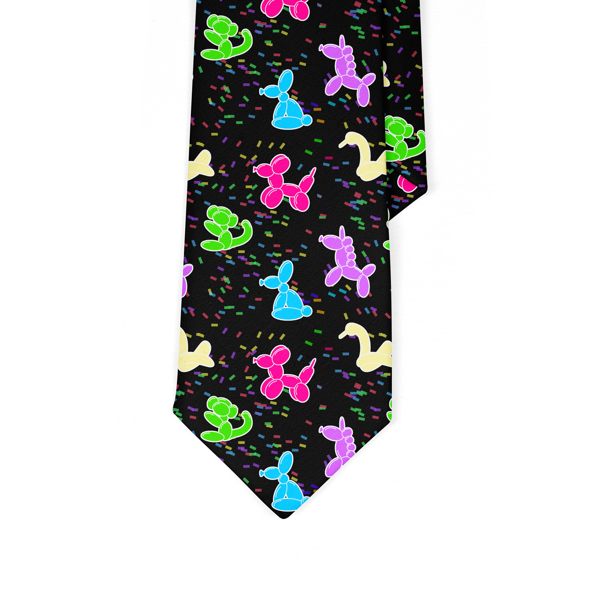 Classic Balloon Animals Black Necktie