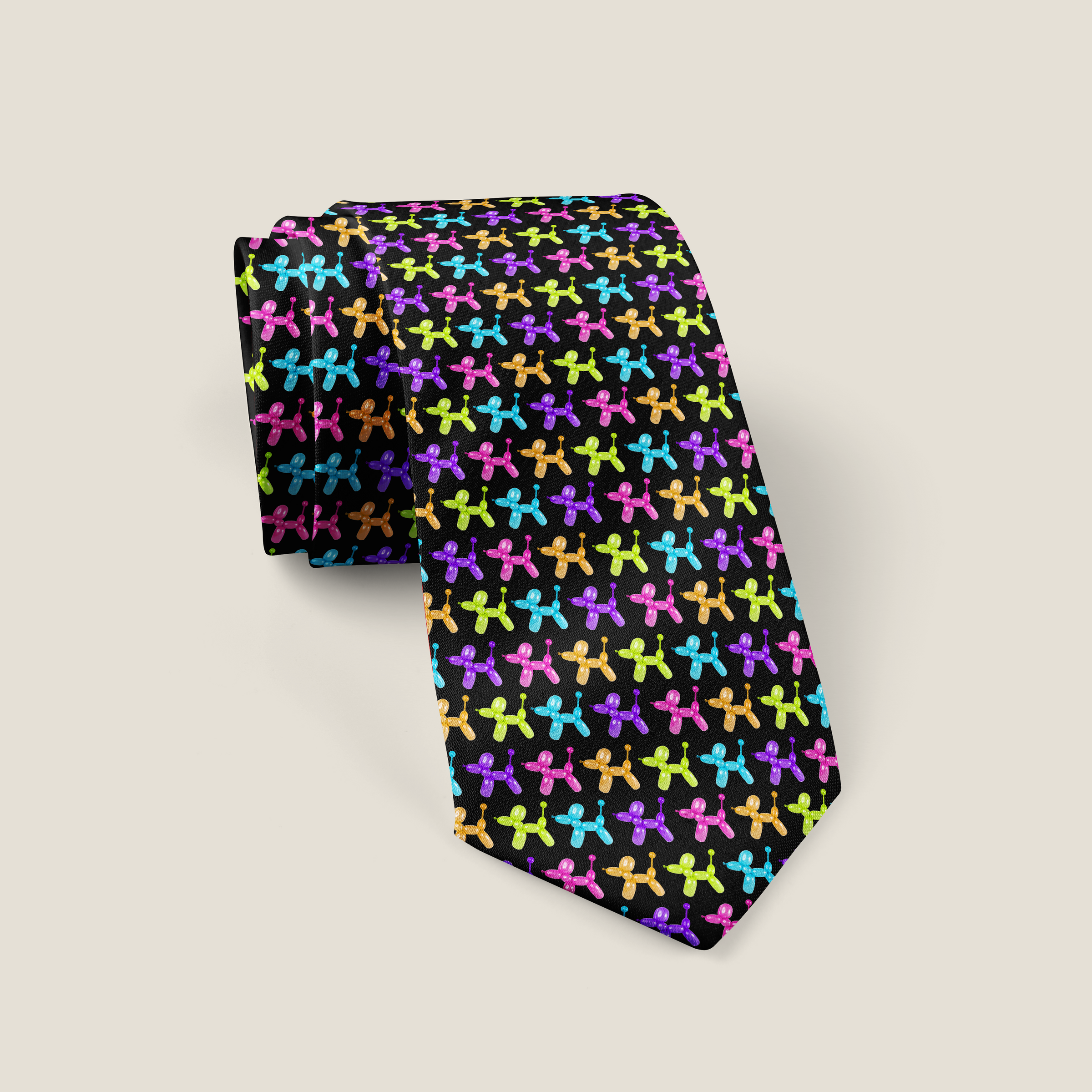 ColorPop Balloon Dogs Necktie for Men