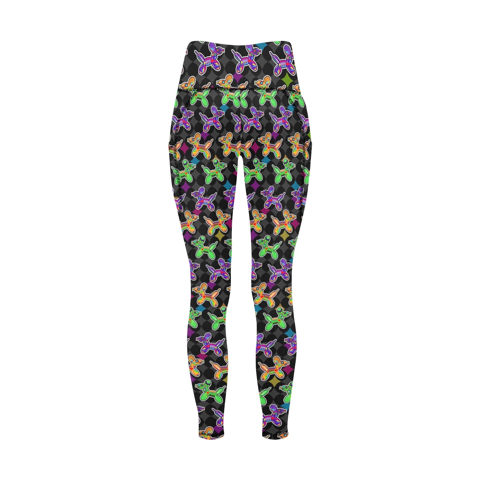 Sugar Skull Balloon Dogs Leggings with Pockets
