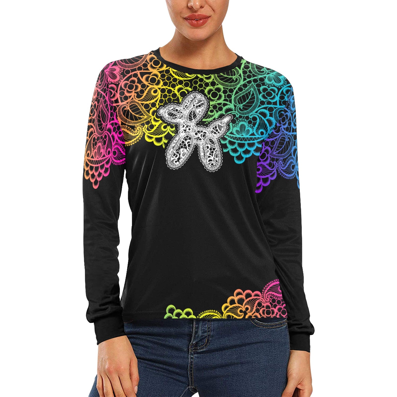 Lace Balloon Dogs Women's Long Sleeve T-shirt