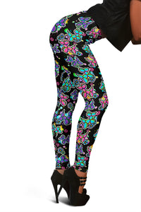 Graffiti Dogs in Black Leggings