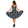 Graffiti Dogs on Black Midi Dress