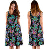 Graffiti Dogs on Black Midi Dress