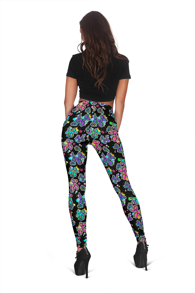 Graffiti Dogs in Black Leggings