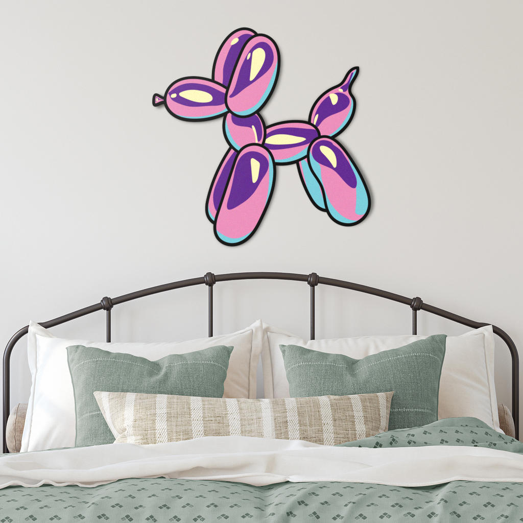 Pretty in Pastels Balloon Dog Metal Sign