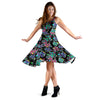 Graffiti Dogs on Black Midi Dress