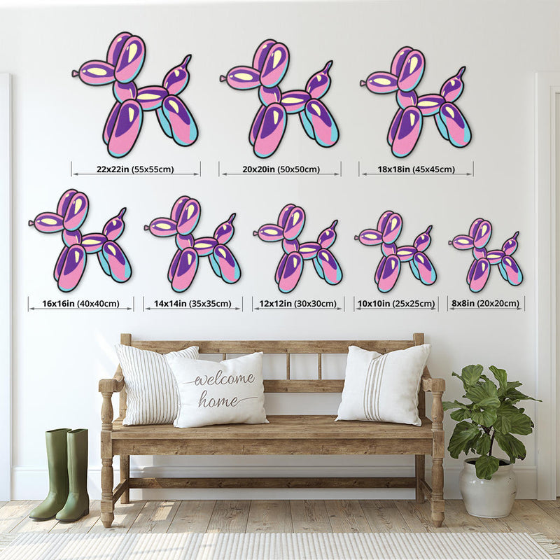 Pretty in Pastels Balloon Dog Metal Sign