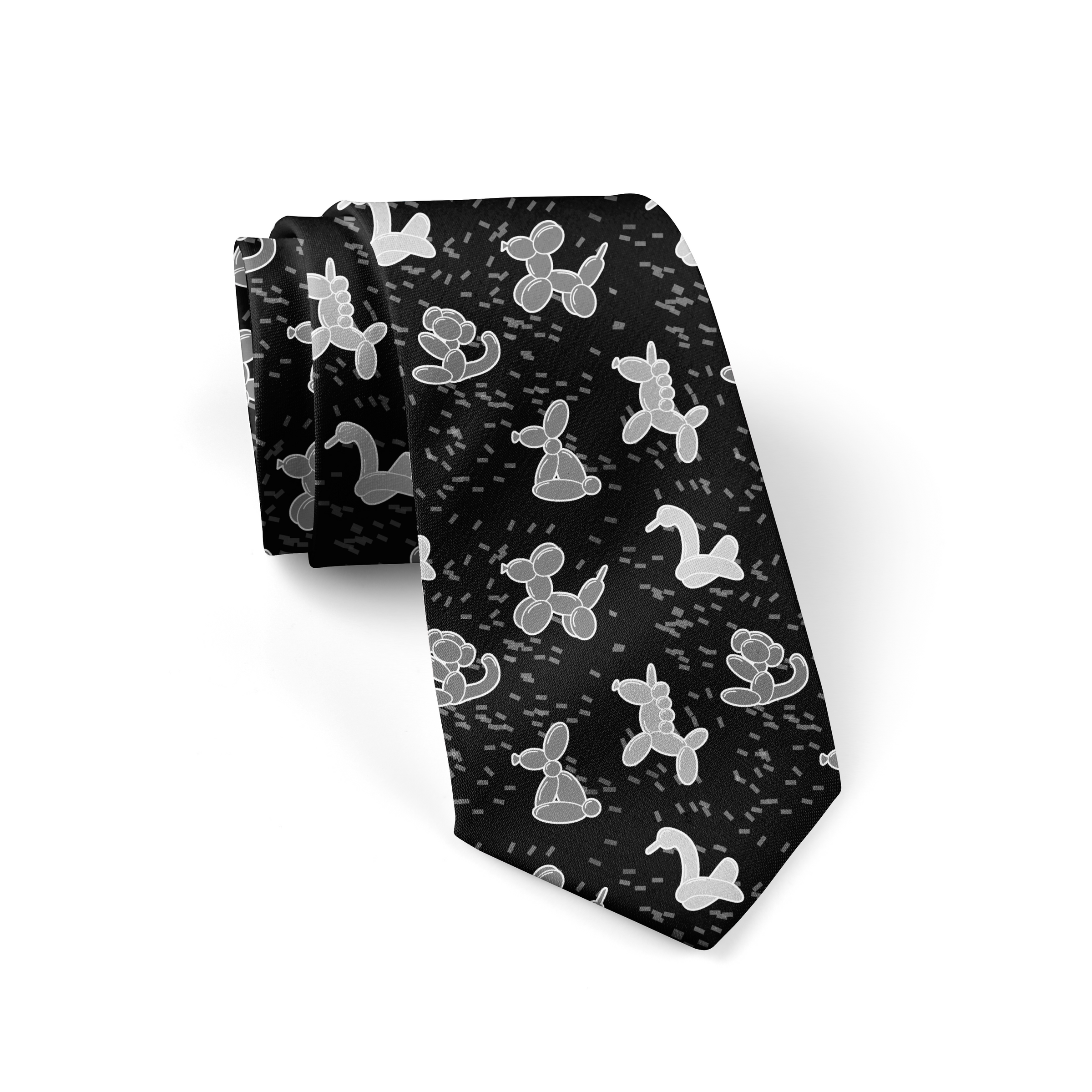 Black/Gray Balloon Animals Necktie