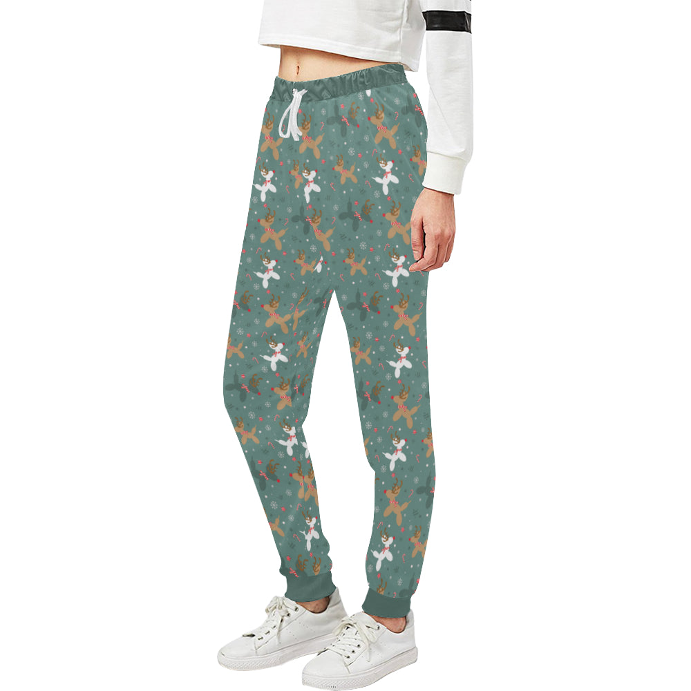 Reindeer Balloon Dogs Women's Sweatpants