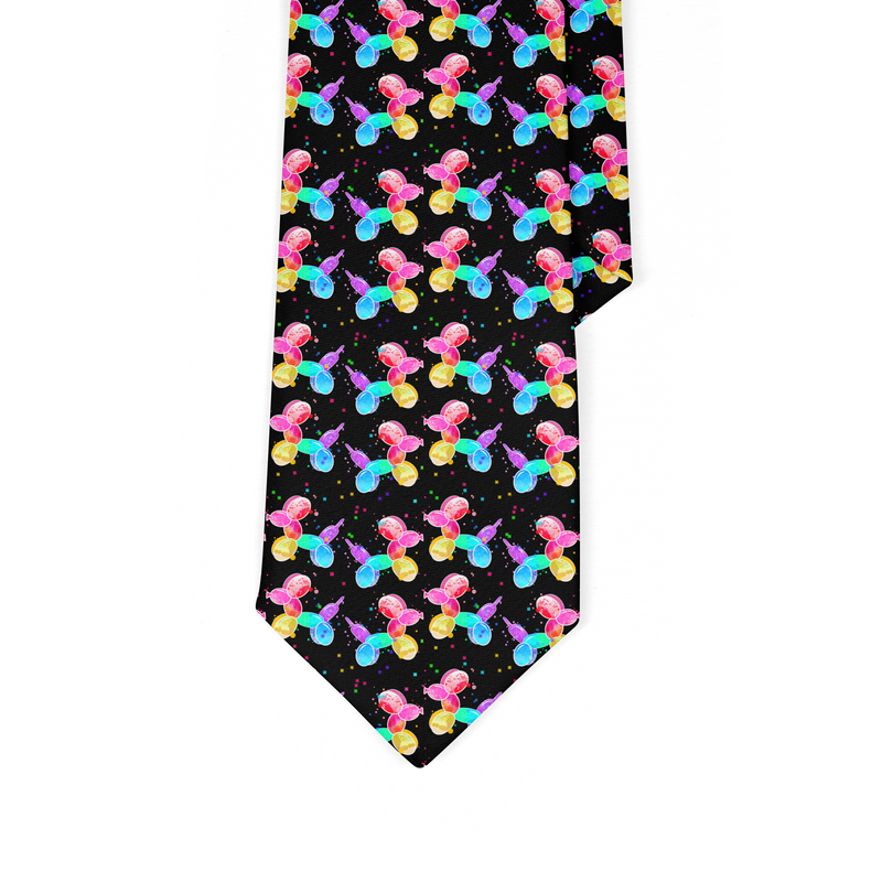 Watercolor Balloon Dogs Necktie