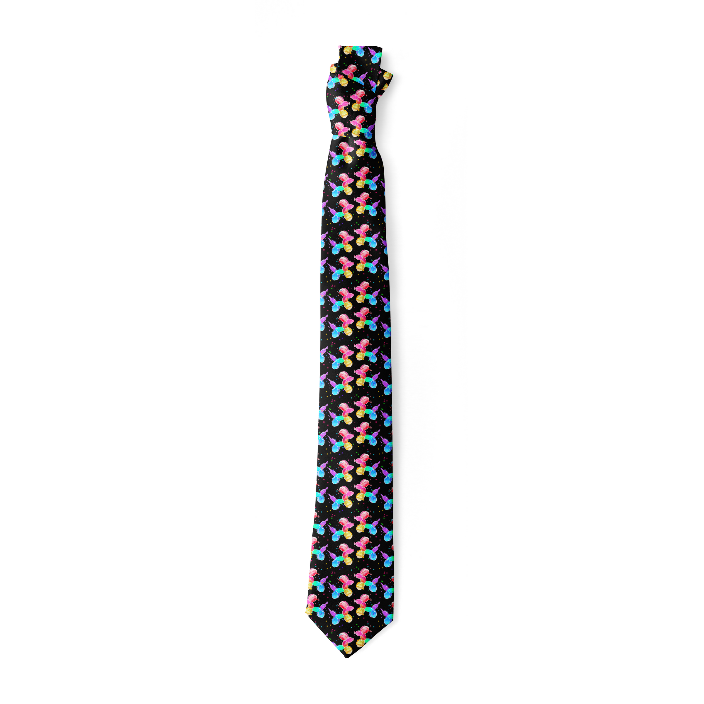 Watercolor Balloon Dogs Necktie