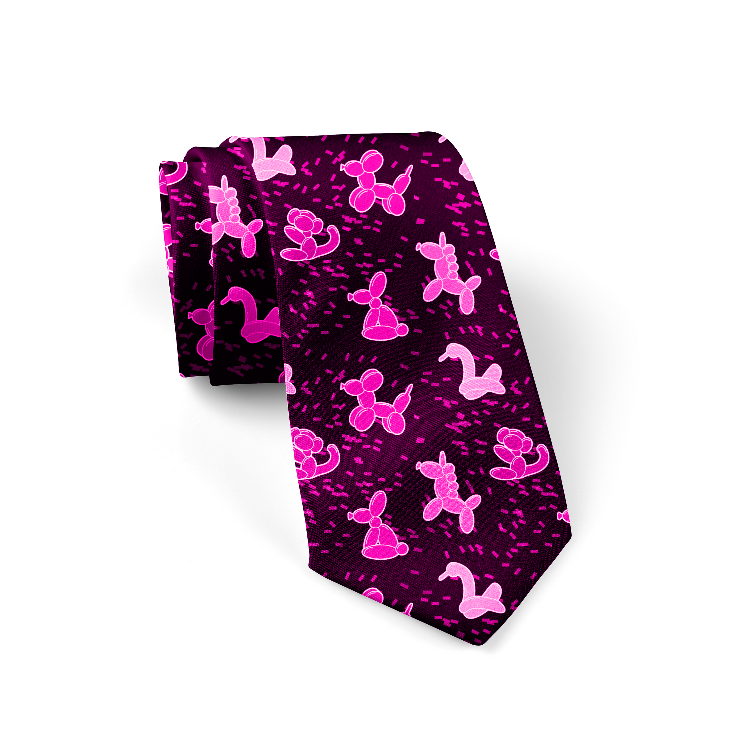 Pink Balloon Animals Necktie
