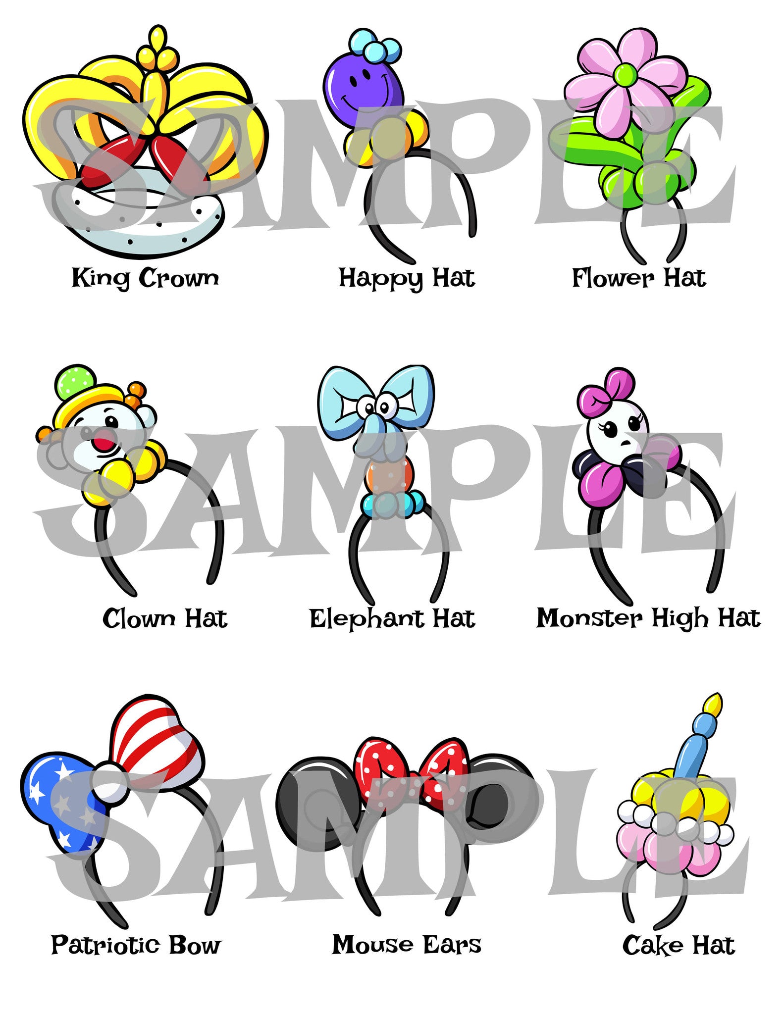 Balloon Animal Clip Art Menu's - Ready to Print! – Twister
