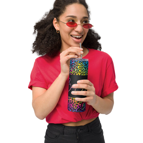 Stainless steel Rainbow Leopard Balloon Artist tumbler