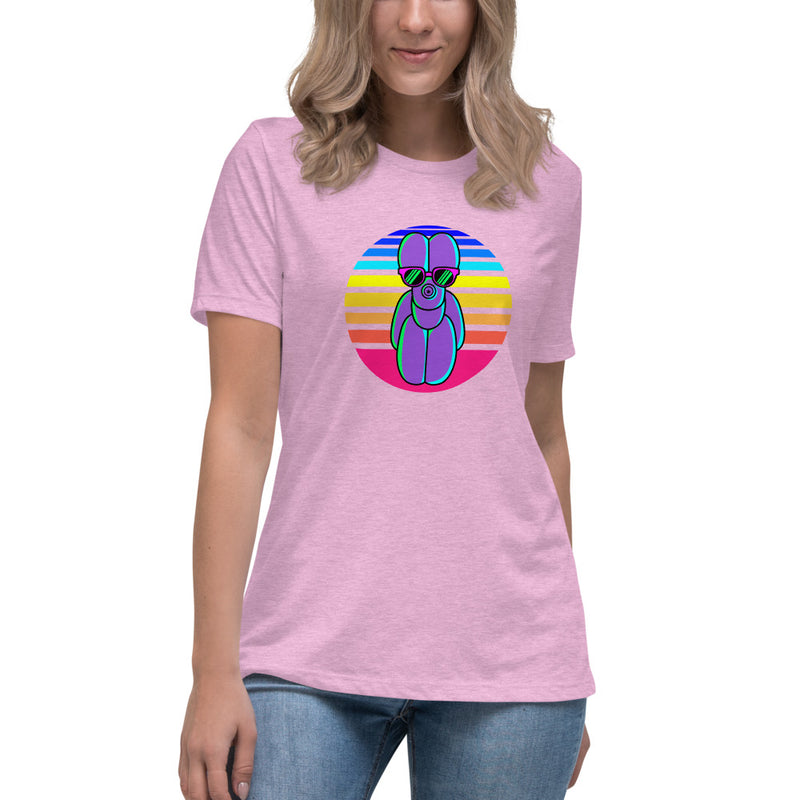 Sunset Balloon Dog Women's Fashion Fit T-shirt