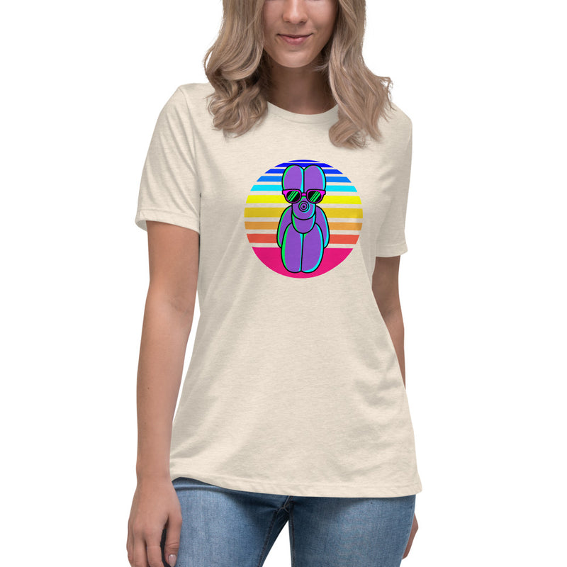 Sunset Balloon Dog Women's Fashion Fit T-shirt