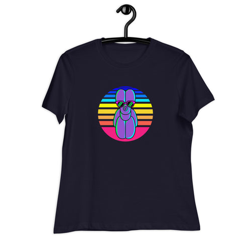 Sunset Balloon Dog Women's Fashion Fit T-shirt