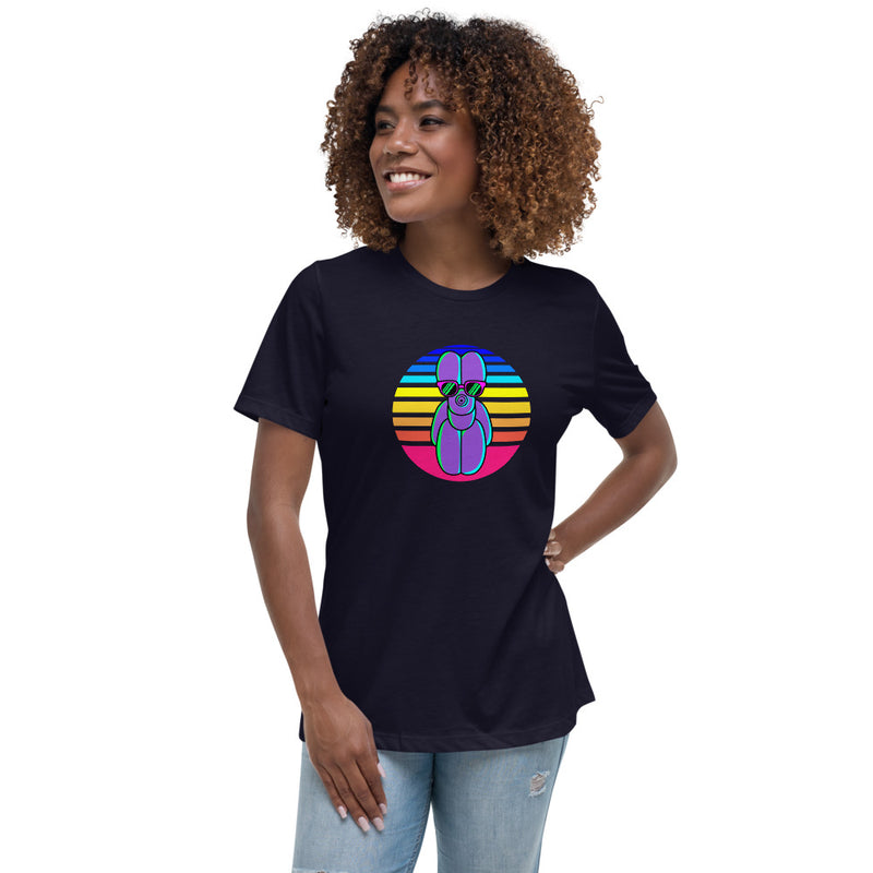 Sunset Balloon Dog Women's Fashion Fit T-shirt