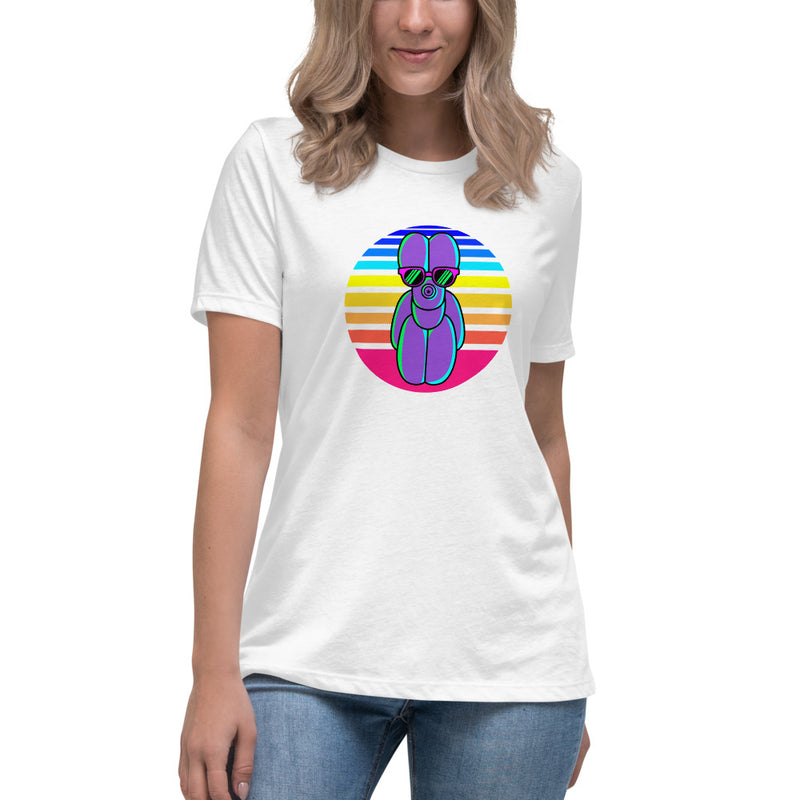 Sunset Balloon Dog Women's Fashion Fit T-shirt
